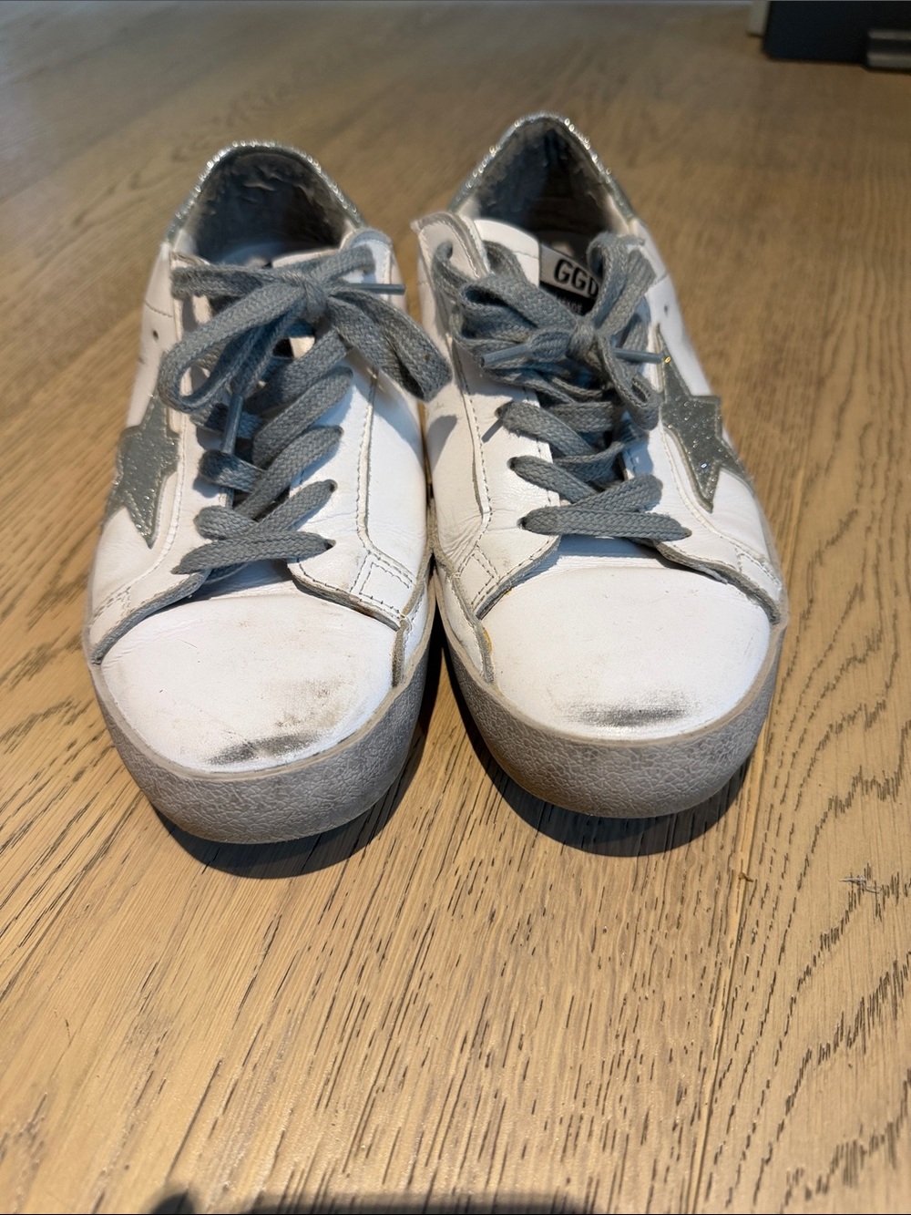 Golden Goose Kids White Sneakers with Gray Star